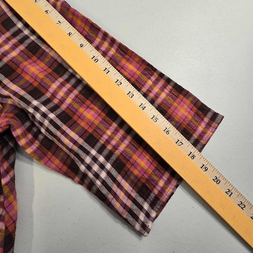 Ulla Popken 1X (16/18) Women's Plaid Button-Down Shirt  Light Weight - Picture 6 of 9